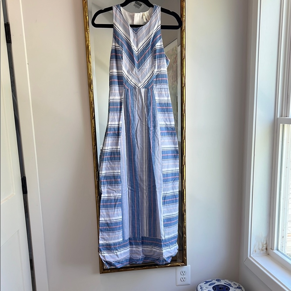 JAPNA Striped Blue and White Maxi Dress